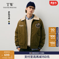 Teenie Weenie Men小熊男装棉服2024冬季新款机车风潮流加厚外套夹克男