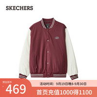斯凯奇(Skechers)男女同款梭织裥棉外套L324U110 粉黛色/02C9 L