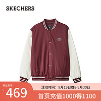 斯凯奇（Skechers）男女同款梭织裥棉外套L324U110 粉黛色/02C9 S