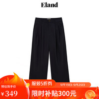 ELAND衣恋直筒裤女宽松休闲微弹显瘦九分裤24夏季 藏青色(59)Navy L/170