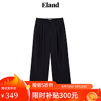 ELAND衣恋直筒裤女宽松休闲微弹显瘦九分裤24夏季 藏青色(59)Navy L/170