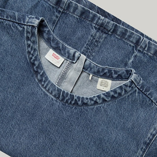 Levi's李维斯WELLTHREAD系列24秋季女士短袖牛仔衬衫A9187 蓝色 A9187-0000 S