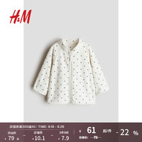 H&M童装女婴宝宝外套2024秋0-6个月立领夹克外套1239729 白色/波点 110cm 110/56