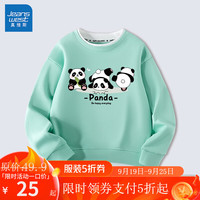 真维斯儿童卫衣男童秋装春秋款宝宝长袖t恤童装黑色运动打底衫服装外套 绿 玩耍熊猫 110