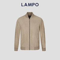 蓝豹（LAMPO）【24AW新品】秋冬新复古回潮季胎牛皮男士棒球领真皮夹克短款皮衣