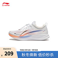 李宁（LI-NING）童鞋跑步鞋男女大童24春夏镂空时尚透气运动鞋轻便跑步鞋子 标准白/仙桃粉(女款)-2 32码