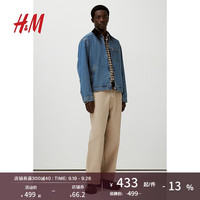 H&M2024秋新款男装女装时尚休闲标准版型灯芯绒领牛仔外套1234619