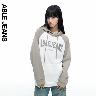 ABLE JEANS 24冬季女士宽松美式复古连帽卫衣女788186 葭灰 XS