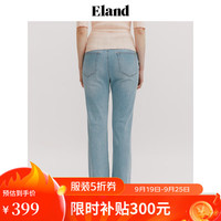 ELAND衣恋 24年春夏女裤水洗直筒牛仔裤 浅牛仔色(56)L/Indigo L/170