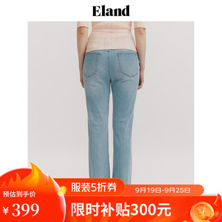 ELAND衣恋 24年春夏女裤水洗直筒牛仔裤 浅牛仔色(56)L/Indigo L/170