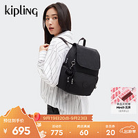 kipling 凯普林 男女款2024年秋冬款时尚双肩背包书包猴子包|CITY ZIP系列 S-黑皮诺色