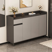 米客米家鞋柜门口入户柜多层家用收纳柜一体靠墙楼道储物柜子2024 【4门1抽】深灰+浅灰120*32*90cm 自行安装