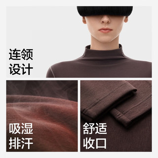 蕉内热皮501++女士保暖内衣半高领24秋冬款莫代尔加绒抗菌... 黑色 S