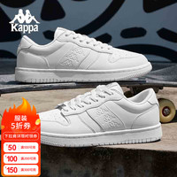 KAPPA低帮板鞋子男鞋经典缓震运动鞋2024秋季潮流百搭休闲小白鞋 经典白 44
