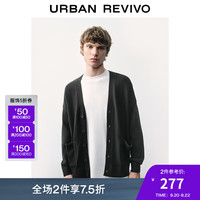 UR【城市运动】2024秋季男装萌宠提花针织开衫UMY940001 深灰 S