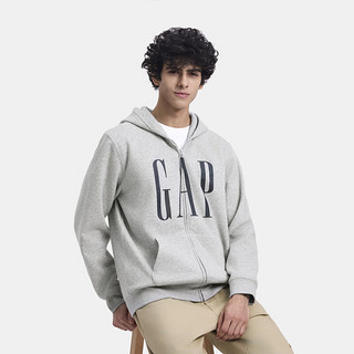 Gap 盖璞 男女装2024秋季新款印花660128字母logo抓绒连帽卫衣休闲外套