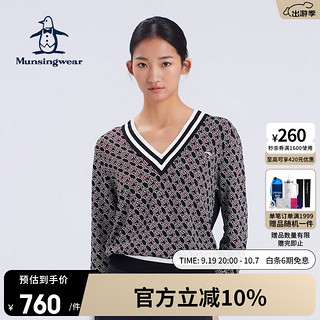 Munsingwear 万星威 高尔夫女士休闲时尚针织衫V领毛衣 N100