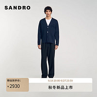 SANDRO2024秋季新款男装法式竖排纽扣针织开衫SHPTR00584 D340/