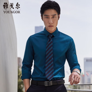 雅戈尔 男白色DP免烫衬衫棉弹面料抗皱易打理东方简奢风 VLDD119872IFY