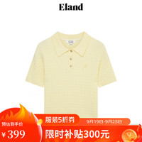 ELAND衣恋POLO衫女基础款百搭针织短袖舒适毛衣T恤 黄色(30)Yellow S/160