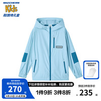Skechers斯凯奇童装春秋新款男女童梭织连帽防水外套儿童时尚外衣P324K004
