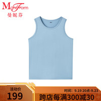 MW1男士圆领窄肩背心莫代尔清凉透气打底运动背心40400029 080 蓝色 175/100