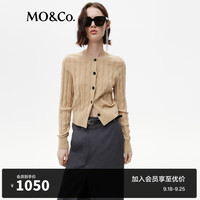 MO&Co.冬【绵羊毛×山羊绒】短款针织衫开衫MBC4CARK06 驼杏色 L/170