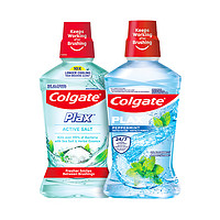 88VIP：Colgate 高露洁 进口盐白酷爽清新漱口水500ml*2瓶0酒精无刺激减少口腔细菌