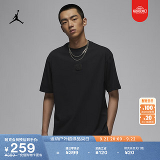 NIKE 耐克 Jordan官方耐克乔丹男T恤秋季新款纯棉基本款时尚贴片经典FZ1913 010黑 XL