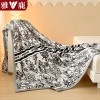 雅鹿毛毯冬季毛巾被牛奶绒毯子单人办公室午睡毯被子沙发盖毯 午后花园【一毯多用 可铺可盖】 200*230cm【毛毯单件】