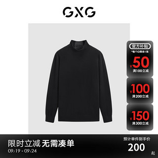 GXG 男装 商场同款黑色高领线衫 冬季GEX11029474 黑色 170/M