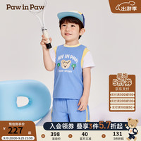 PawinPaw卡通小熊童装2024年夏季男宝大童-上下套装男童套装 Blue蓝色/50 110