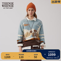Teenie Weenie小熊女装卡通毛衣2024冬季新款休闲保暖软糯加厚毛衫