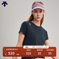 DESCENTE 迪桑特 WOMEN’S RUNNING系列女士短袖针织衫夏季 IB-INK BLACK L (170/88A)