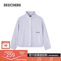 斯凯奇（Skechers）2024年冬季男女款针织加绒舒适保温L424W038 幽谷紫/04PG L