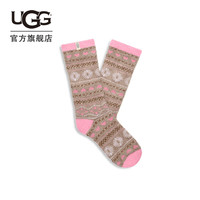 UGG秋季女士休闲舒适时尚中筒袜花纹水手袜 1105868 PFR | 米白多色 1双 O/S