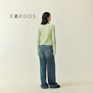 ERDOS【刘雯联名系列】LIUWEN×ERDOS 复古蓝水洗牛仔阔腿裤