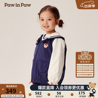 PawinPaw卡通小熊童装2024年秋冬女宝梭织外套 Navy藏青色/59 110cm