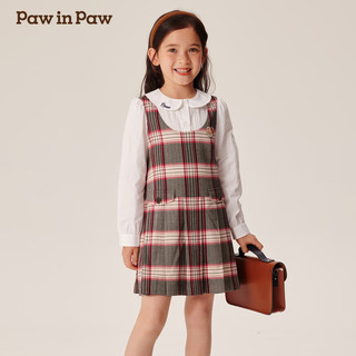 PawinPaw卡通小熊童装2024年秋冬新款女童梭织连衣裙 Grey灰色/15 130cm