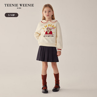 TEENIE WEENIE Kids小熊童装24早春女童撞色翻领套头长袖卫衣 (加绒)