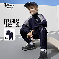 Disney 迪士尼 2024年春秋新款男女童装两件套 藏青-男童 130