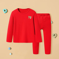三枪三枪儿童家居服套装男童女童内衣套秋季新品联名款睡衣睡裤 大红2D049D0 【140CM 参考体重55-70斤】
