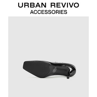 URBAN REVIVO2024秋冬女士时髦摩登高跟单鞋UAWS40176 黑色 37