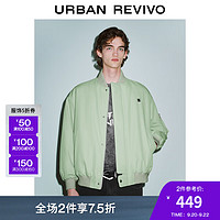 UR2024秋冬男装潮流章仔超宽松棒球服棉服外套UMV140031 蓝绿 L(XL-XXL)