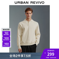 UR2024秋冬新款男装时尚休闲纯色翻领长袖针织衫UF930006