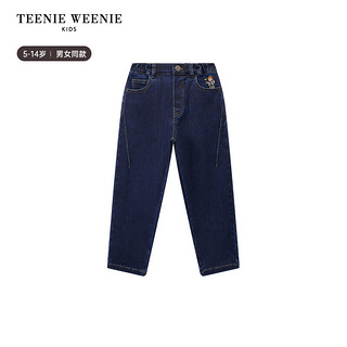 Teenie Weenie Kids小熊童装24秋冬男女童时尚百搭刺绣牛仔裤 牛仔色 110cm