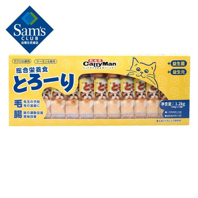 Cattyman 凯迪漫 全价主食 猫咪露( 金枪鱼鸡肉100g*6袋+三文鱼鸡肉100g*6袋） 混合口味 100g 12袋