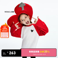 little MO&Co.little moco童装24冬装男女童纯棉插肩袖爱心t恤KBD4TEET02 大红色  150/72