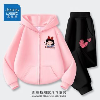 真维斯童装女孩秋季套装女大童洋气连帽外套女童秋季耐磨卫裤秋装 【女童2件洋气aw】awcw07 120