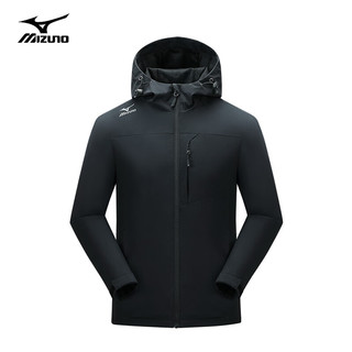 美津浓 Mizuno户外防风男女款装风衣外套 黑色【春秋款】 XL 